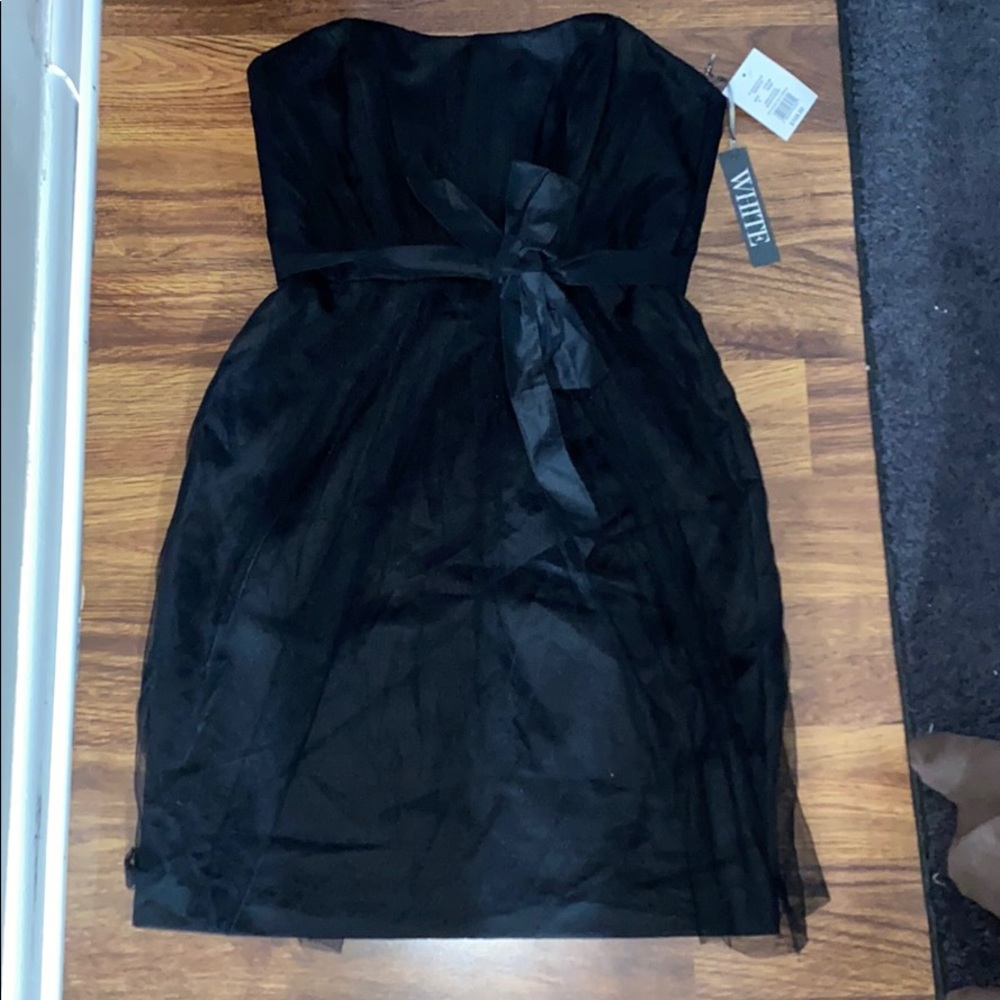 White by Vera Wang  strapless tulle overlay